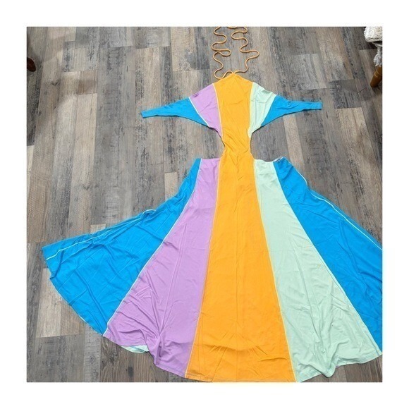 Farm Rio Color Blocking Sleeveless Maxi Dress - Size Medium - Picture 4 of 8